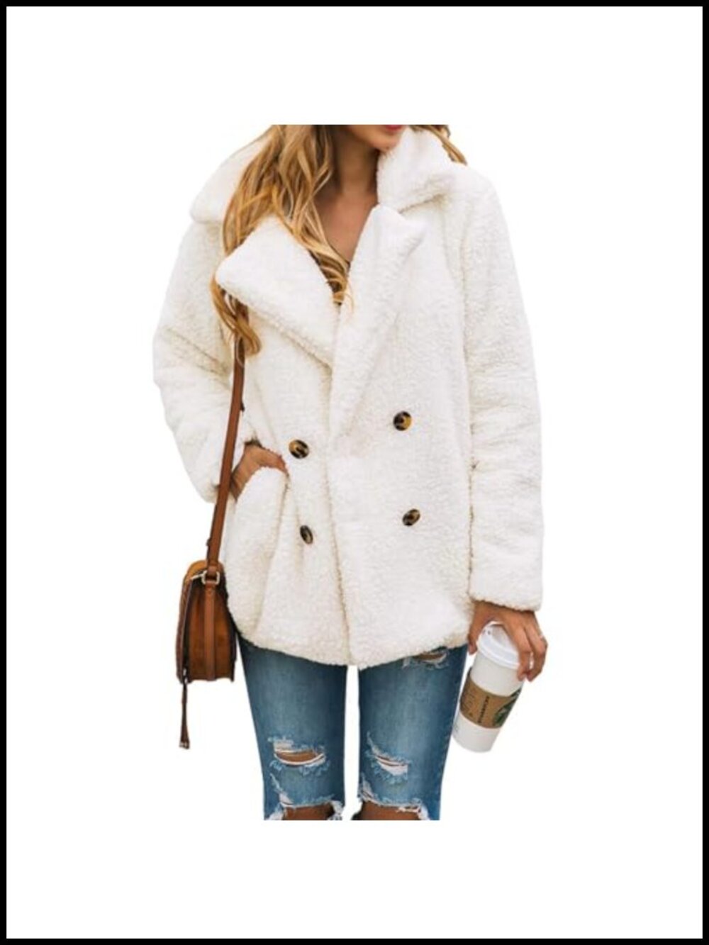 Oversized Sherpa Fleece Jacket Womens Winter Coat Faux Fur Teddy Shacket